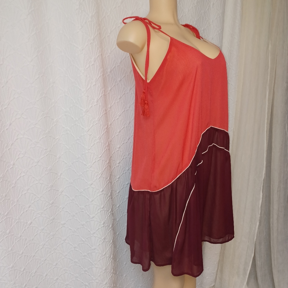 Living Doll Dress Women Size 1 Red and Burgundy Dress - Picture 5 of 14